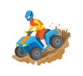 Person on Atv, Quad Biking, Freedom Driving Vector