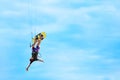 Extreme Sport. Recreational Water Sports. Kiteboarding, Kitesurfing Action In Air. Royalty Free Stock Photo