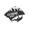 Extreme sport, Rock Climbing club badge. Vector illustration. Concept for shirt or logo, print, stamp or tee. Vintage Royalty Free Stock Photo