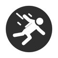 Extreme sport skydiving active lifestyle block and flat icon