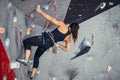 Extreme sport, stress relief, bouldering, people and healthy lifestyle concept. Royalty Free Stock Photo