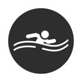 Extreme sport swimming active lifestyle block and flat icon