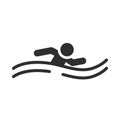 Extreme sport swimming active lifestyle silhouette icon design