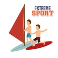 Extreme sport water surfing windsurfer Royalty Free Stock Photo