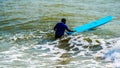 Extreme Sports and Action Photography - Picture of Surfer Man Surfing On Blue Ocean Wave, Kovalam Beach, Chennai, Tamilnadu