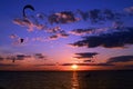 Kite Surfer at sunset Royalty Free Stock Photo