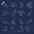 Extreme sports icons outline Royalty Free Stock Photo