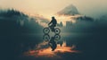 extreme sports-inspired double exposure individual