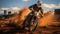 Extreme sports, motorcycle racing, sports race, speed, motocross, men, adventure, outdoors, competition generated by AI Royalty Free Stock Photo