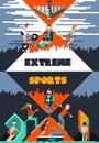 Extreme Sports Poster vector design illustration Royalty Free Stock Photo