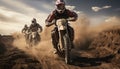 Extreme sports race motorcycle racing, speed, adventure, motocross, competition, outdoors, championship, motion, dirt Royalty Free Stock Photo