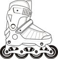 Extreme Sports Roller Skates - vector contour