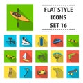 Extreme sports set collection icons in flat