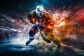 Extreme Sports in Vivid Color - Hockey Player (Generative AI)