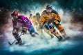 Extreme Sports in Vivid Color - Hockey Players (Generative AI)