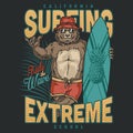 Extreme surfing vintage print