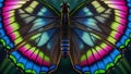 Extreme Macro Close-up of Vibrant Rainbow Butterfly Wings Royalty Free Stock Photo