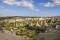 Extreme terrain of Cappadocia and volcanic rock formations known as fairy chimneys, Turkey Royalty Free Stock Photo