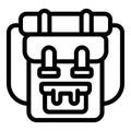 Extreme tourism backpack icon outline vector. Trail outdoor