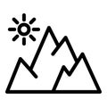 Extreme tourism mountains icon outline vector. Adventure trail Royalty Free Stock Photo