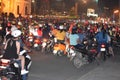 Extreme traffic with many mopeds in Nha Trang, Vietnam, Asia