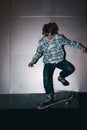 Extreme tricks with skateboard. Street subculture Royalty Free Stock Photo