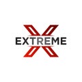 Extreme vector logo design. consisting of a extreme logotype on letter X