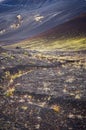 Volcanic Landscape in the Highlands, Iceland Royalty Free Stock Photo