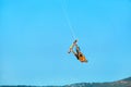 Extreme Water Sport. Kiteboarding, Kitesurfing Air Action. Recreational Sports. Summer Royalty Free Stock Photo