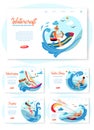 Extreme water sport promotion landing page set