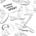 Extreme water sports pattern Royalty Free Stock Photo