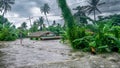 Extreme weather floods a house on Mindoro Island, Philippines.
