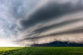 Supercell storm clouds over a field in South Dakota Royalty Free Stock Photo