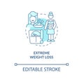 Extreme weight loss turquoise concept icon