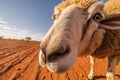Extreme wide angle close up of an Australian sheep Royalty Free Stock Photo