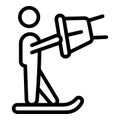 Extreme wind sport icon outline vector. Surfer man