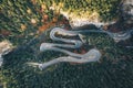 Extreme winding forest road in the middle of Bicaz Gorge, Transylvania