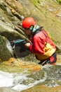 Extreme Work On Canyoning Route