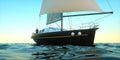 Extremeley detailed and realistic high resolution 3D Sailing Illustration Royalty Free Stock Photo