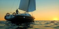 Extremeley detailed and realistic high resolution 3D Sailing Illustration Royalty Free Stock Photo