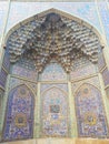 View of an ancient structure with multi-colored Persian decorations on beautiful tiles in Shiraz, Iran