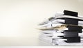 Extremely Close up Stack of Documents Folders on Office Desk Waiting to be Completed