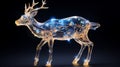 extremely delicate iridiscent deer made of glass Royalty Free Stock Photo