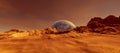 Extremely detailed and realistic high resolution 3d illustration of a mars like Exoplanet