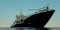 Extremely detailed and realistic high resolution 3d illustration of a luxury Mega Yacht.