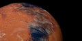 Extremely detailed and realistic high resolution 3D illustration of a terraformed Mars like Planet