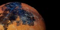 Extremely detailed and realistic high resolution 3D illustration of a terraformed Mars like Planet