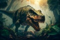 Extremely detailed and realistic illustration of dinosaur, t rex.generative ai