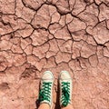 Extremely dry red soil with broken ground Royalty Free Stock Photo