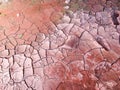 Extremely dry red soil with broken ground Royalty Free Stock Photo
